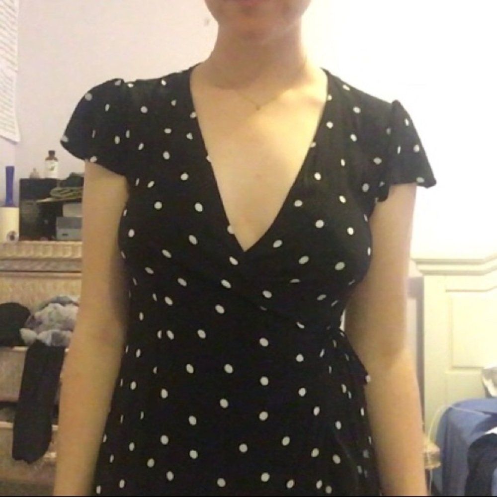 Polka dot wrap dress